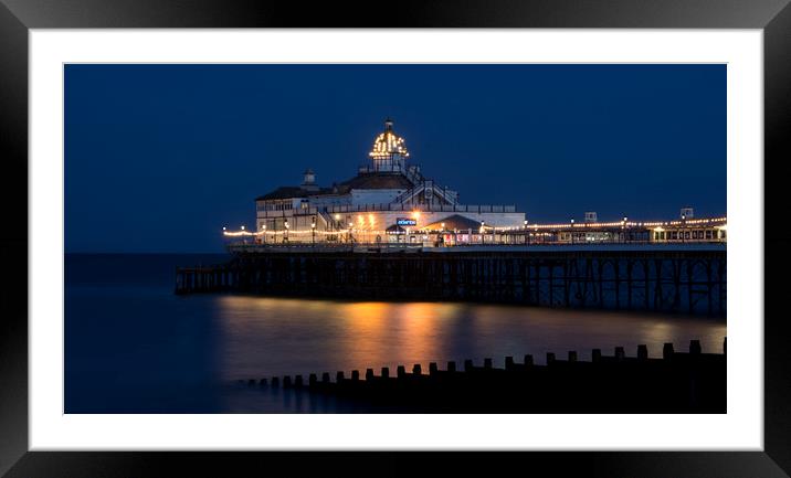 Eastbourne Pier At Night Framed Mounted Print by Dave Collins
