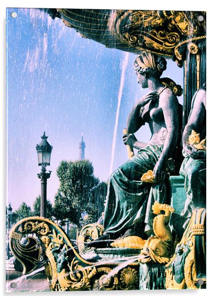 Place du Concorde, Paris Acrylic by Lucy Antony