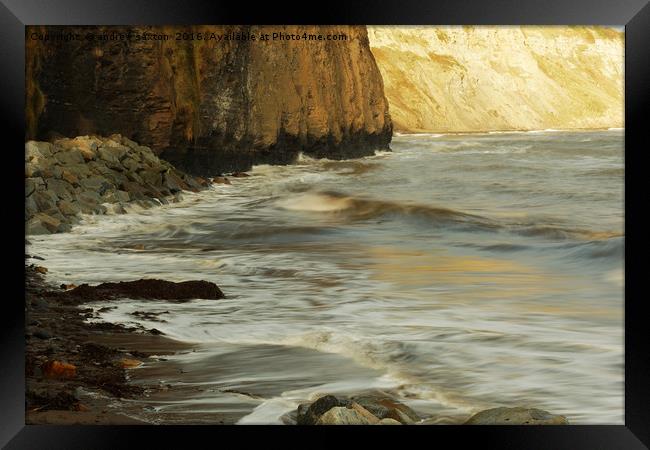 TIDES HIGH Framed Print by andrew saxton