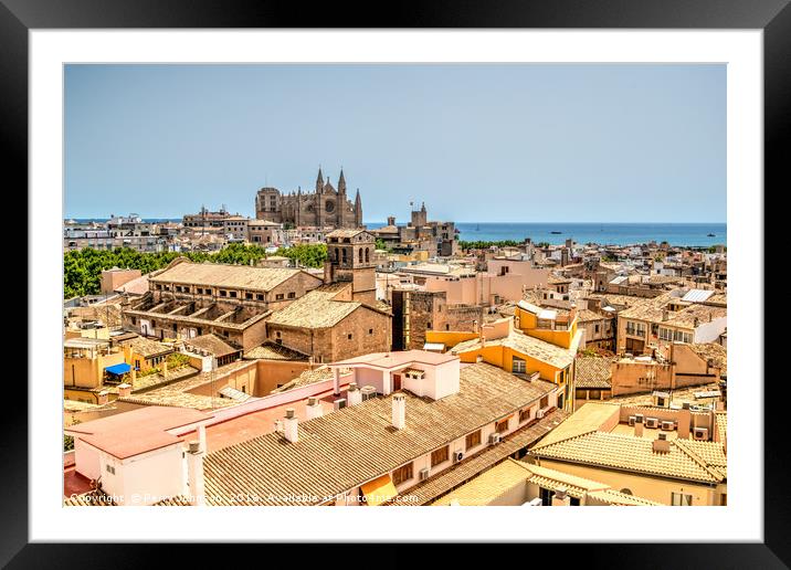 Palma Roof Tops Framed Mounted Print by Perry Johnson
