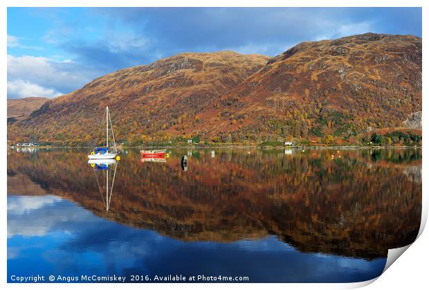 Winter reflections on Loch Etive Print by Angus McComiskey