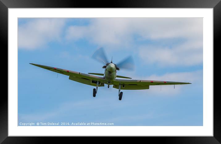 Incoming Spitfire Framed Mounted Print by Tom Dolezal