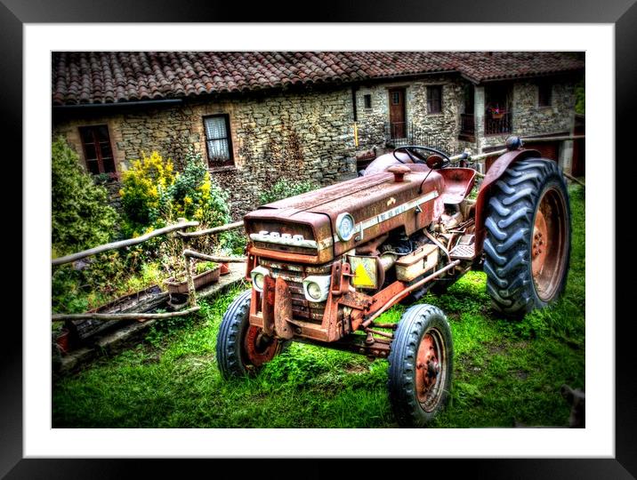 HDR Rusty tractor  Framed Mounted Print by HQ Photo