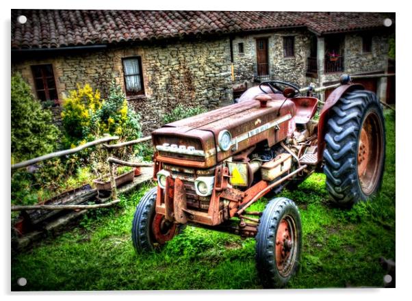 HDR Rusty tractor  Acrylic by HQ Photo