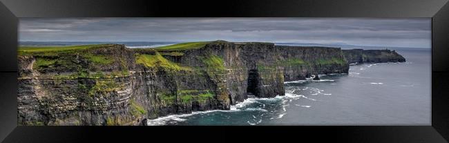 hdr panoramic view of the cliffs of moher Framed Print by HQ Photo