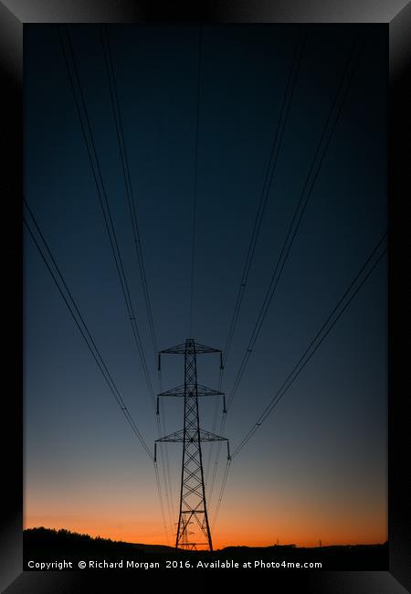 Electricity Pylon Framed Print by Richard Morgan