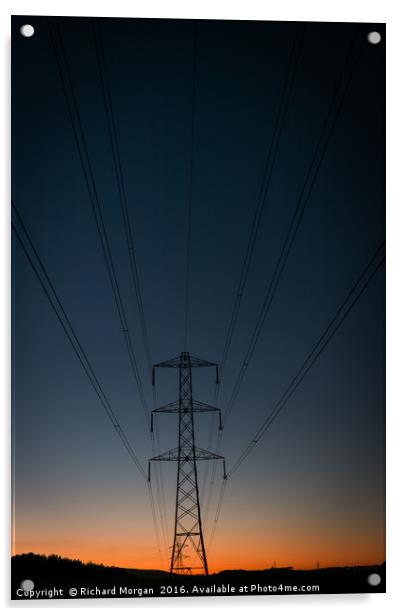 Electricity Pylon Acrylic by Richard Morgan