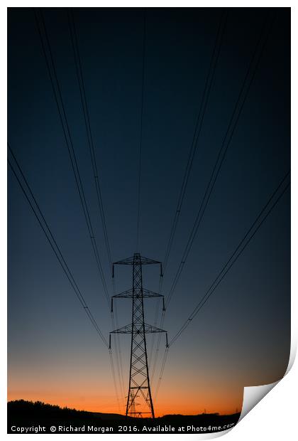 Electricity Pylon Print by Richard Morgan