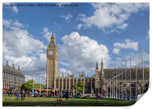 The Palace of Westminster Print by Rick Lindley