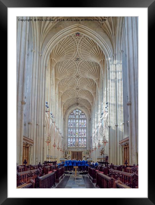 The Choir in Bath Abbey Framed Mounted Print by Rick Lindley