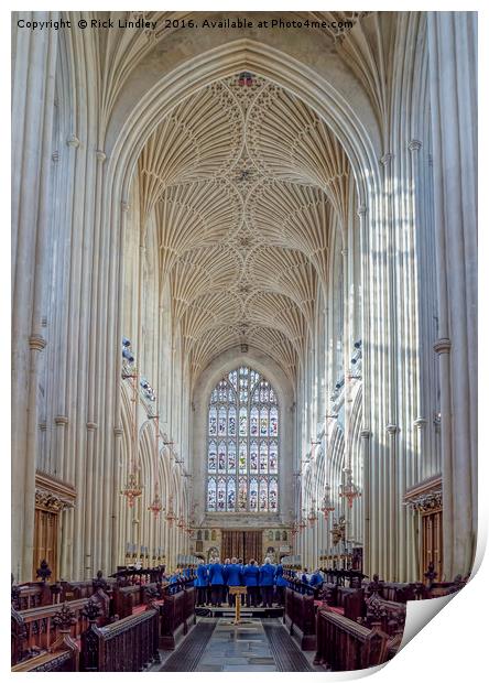 The Choir in Bath Abbey Print by Rick Lindley