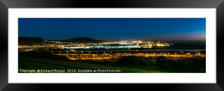 Baglan & Port Talbot with the River Neath Framed Mounted Print by Richard Morgan