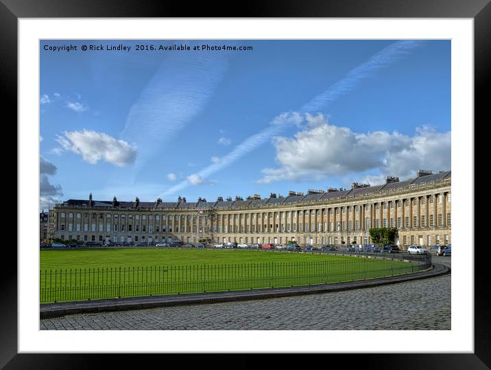 The Royal Crescent Bath Framed Mounted Print by Rick Lindley