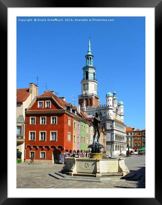 Historic Centre of Poznań Framed Mounted Print by Gisela Scheffbuch