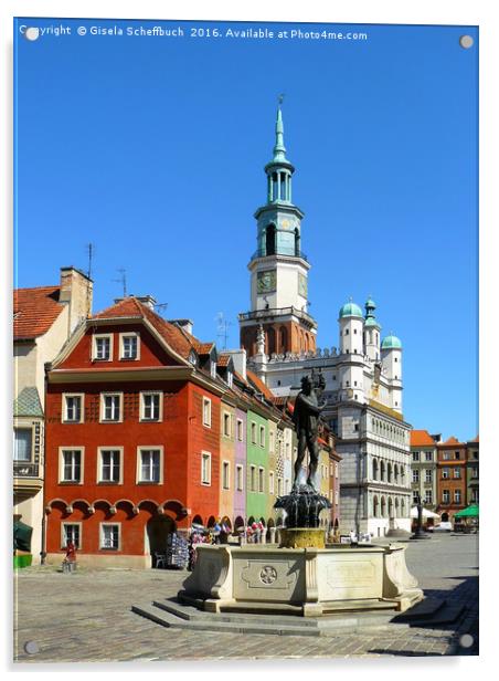 Historic Centre of Poznań Acrylic by Gisela Scheffbuch