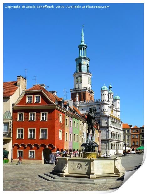 Historic Centre of Poznań Print by Gisela Scheffbuch