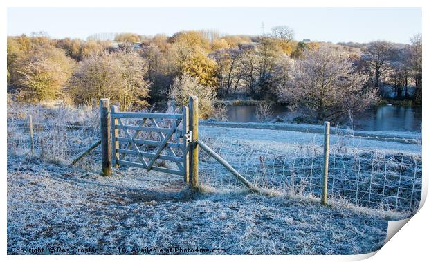 Early morning frost in the Yorkshire Countryside Print by Ros Crosland