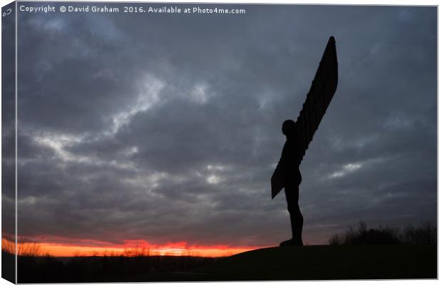 The Angel of the North, Gateshead - Sunset Canvas Print by David Graham