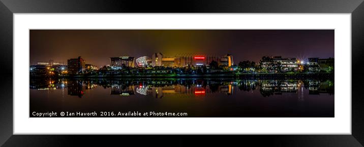 Manchester United Old Trafford Football Ground Framed Mounted Print by Ian Haworth