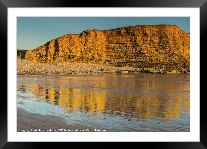 Limestone Cliffs Dunraven Bay Framed Mounted Print by Nick Jenkins
