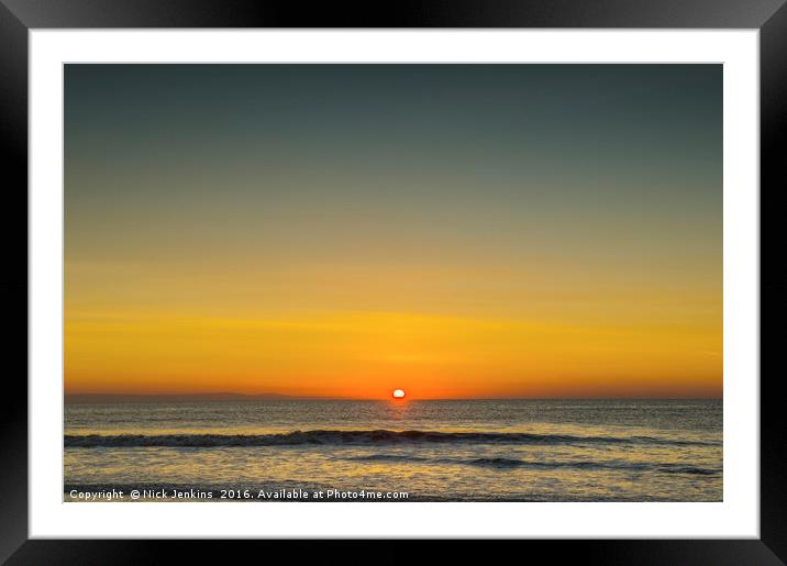 Sunset at Dunraven Bay Glamorgan Heritage Coast Framed Mounted Print by Nick Jenkins