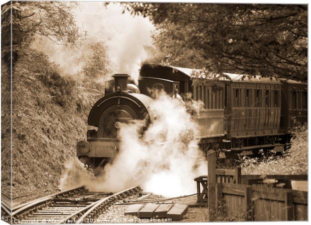 Steam Train on the Tanfield Railway Canvas Print by Alan Crawford