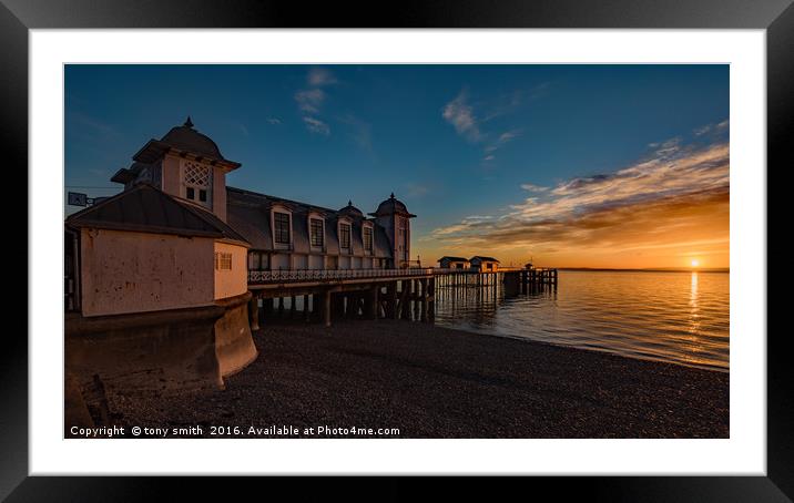 Sunrise at Penarth Pier Framed Mounted Print by tony smith