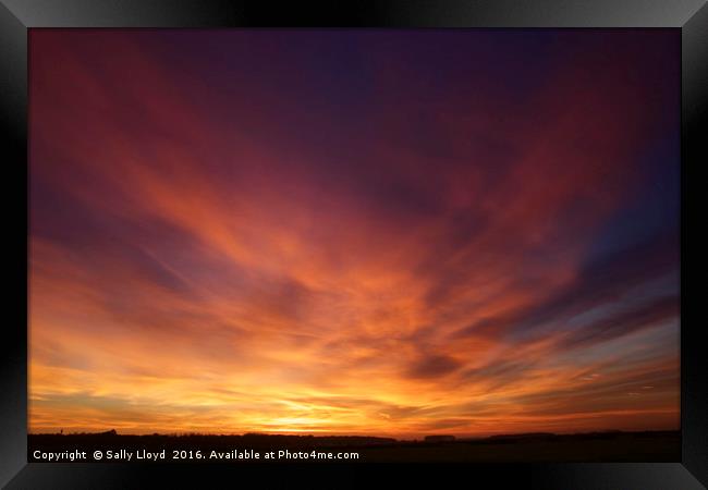 Hot Norfolk Sunset Framed Print by Sally Lloyd