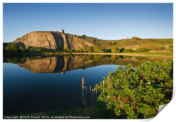 Uphill Quarry Reflection Print by Nick Pound