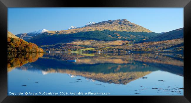 Blue boat on Loch Fyne Framed Print by Angus McComiskey