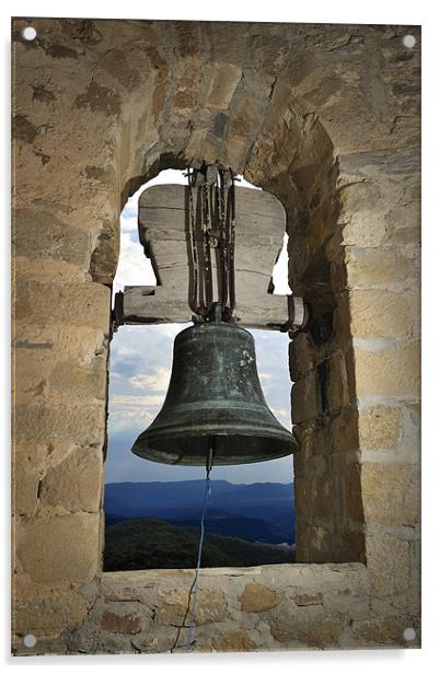 Bell inside belltower Acrylic by Josep M Peñalver