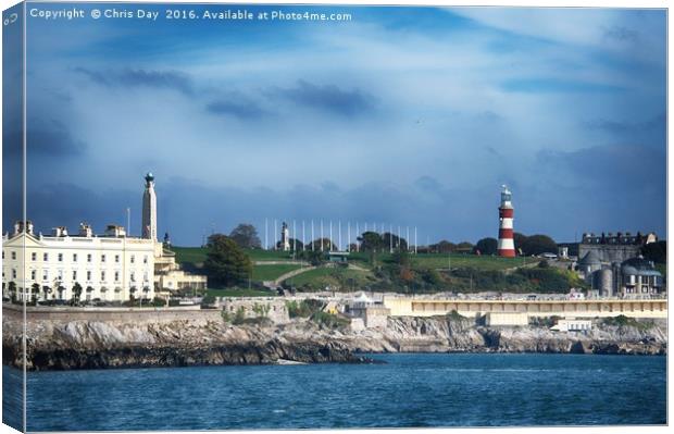 Plymouth Hoe and seafront  Canvas Print by Chris Day