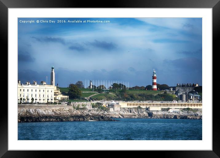 Plymouth Hoe and seafront  Framed Mounted Print by Chris Day