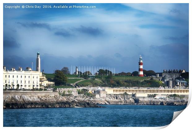 Plymouth Hoe and seafront  Print by Chris Day