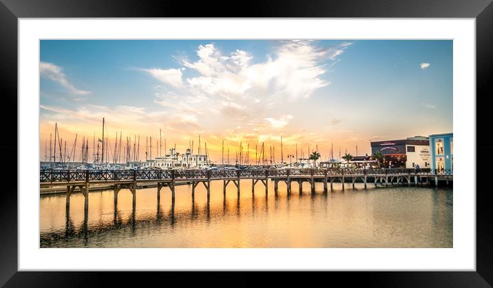 Sunset at Marina Rubicon  Framed Mounted Print by Naylor's Photography