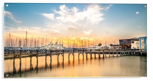 Sunset at Marina Rubicon  Acrylic by Naylor's Photography