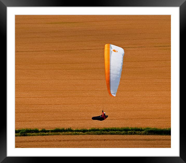 Wheat Field Paraglider Framed Mounted Print by Bel Menpes