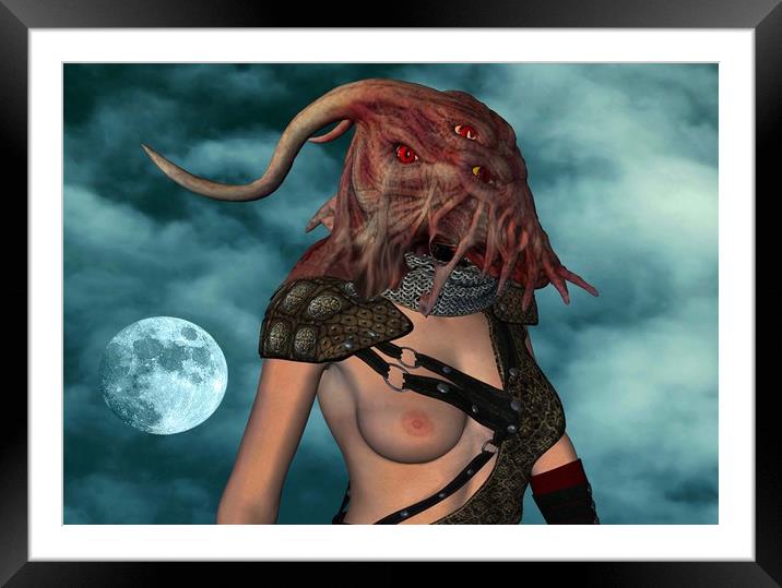 Moonlight Demon Framed Mounted Print by Matthew Lacey