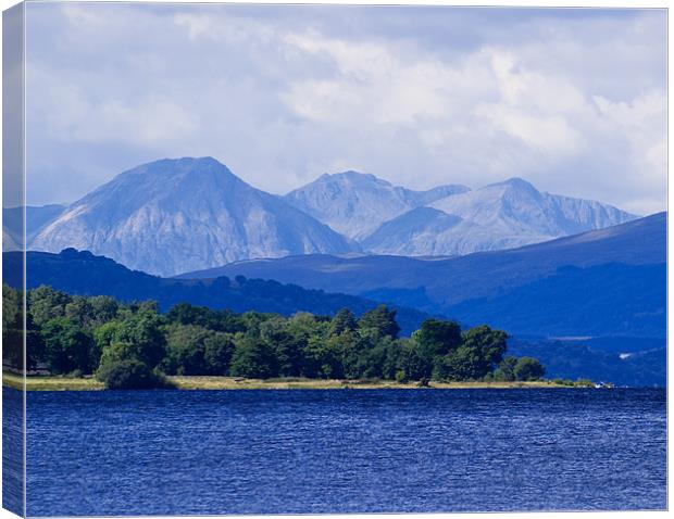 Loch Rannoch and Distant Mountains Canvas Print by Bel Menpes