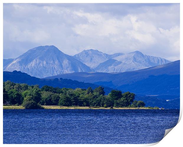 Loch Rannoch and Distant Mountains Print by Bel Menpes