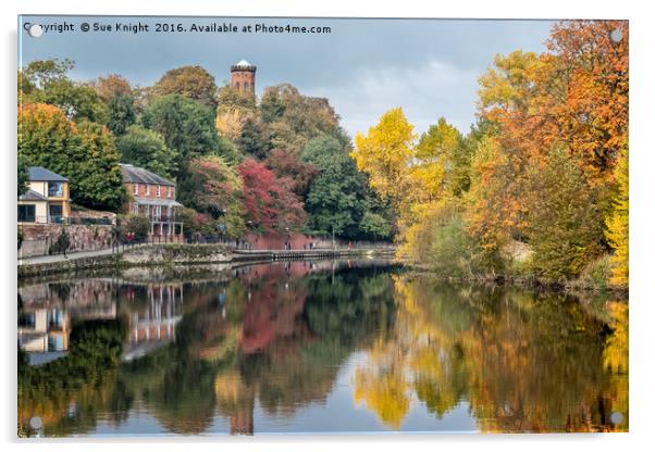 Autumn view of Shrewsbury  Acrylic by Sue Knight