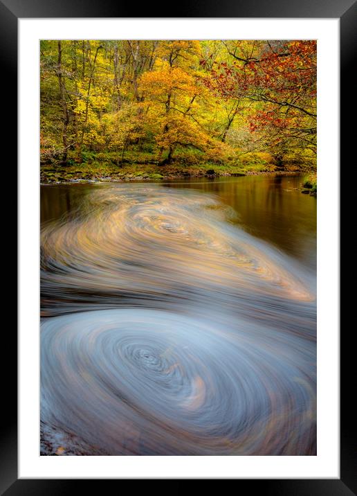 Autumn Waterfall, Brecon Beacons, Wales Framed Mounted Print by Jonathan Smith