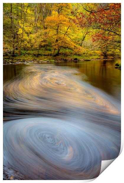 Autumn Waterfall, Brecon Beacons, Wales Print by Jonathan Smith