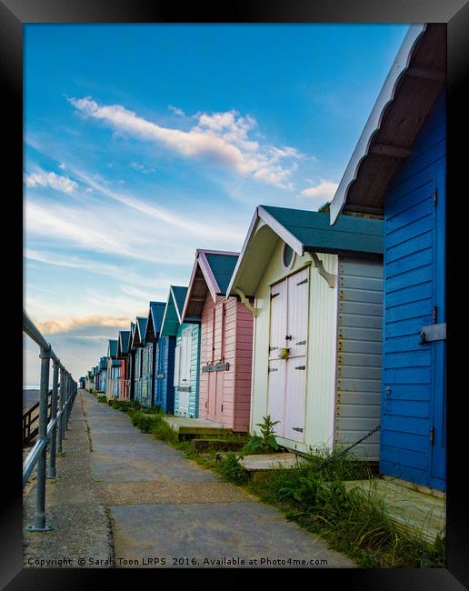 Cromer Huts Framed Print by Sarah Toon LRPS