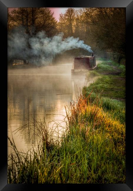 Misty Morning, Stratford Canal, Warwickshire Framed Print by Jonathan Smith