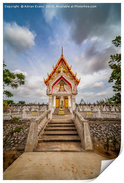 Buddhist Temple Print by Adrian Evans