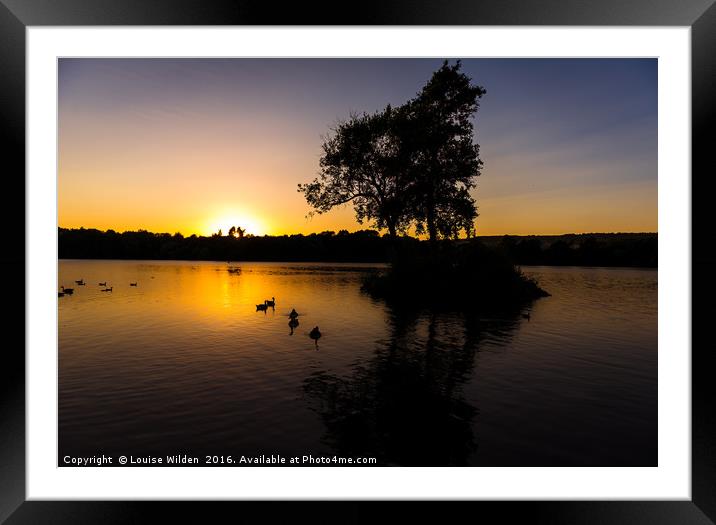 Sunsets on the lake Framed Mounted Print by Louise Wilden