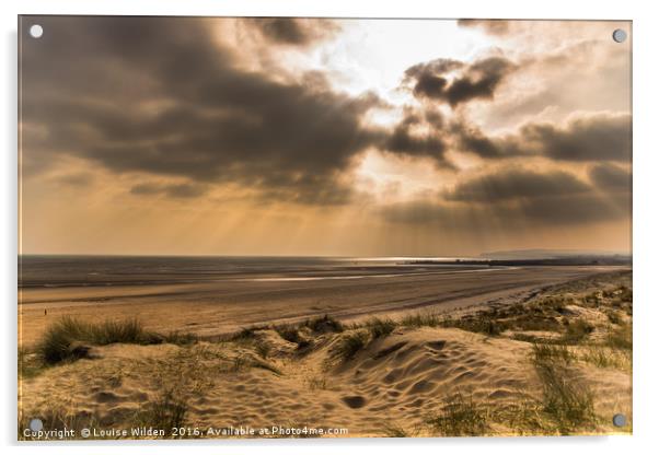 Camber Sands Sunlight Acrylic by Louise Wilden
