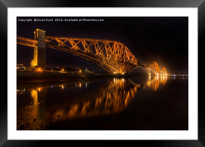 The bridge at night Framed Mounted Print by bryan hynd
