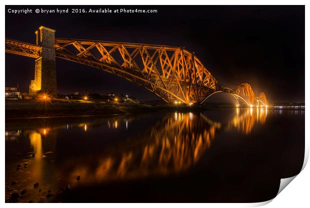 The bridge at night Print by bryan hynd